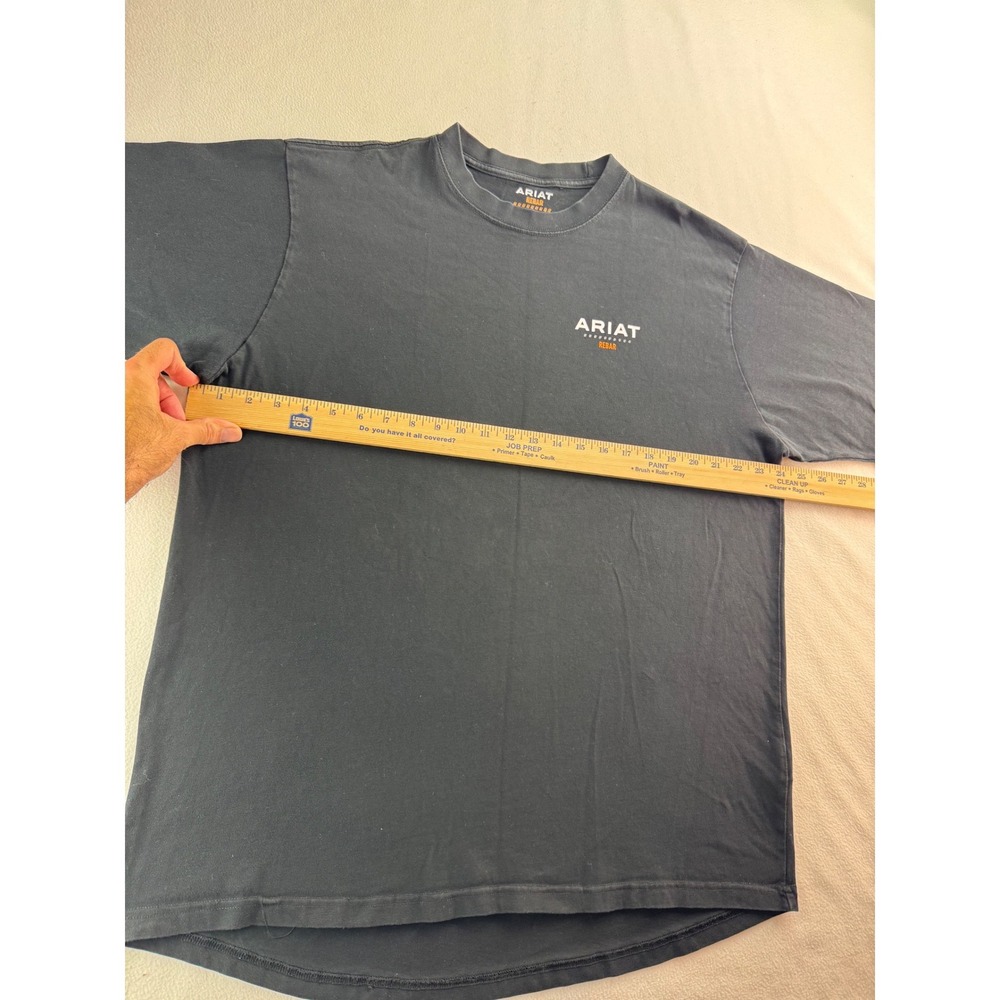 Ariat Rebar Cotton Strong‎ Logo T-Shirt Mens Size XL Black Short Sleeve Tee - Picture 5 of 12